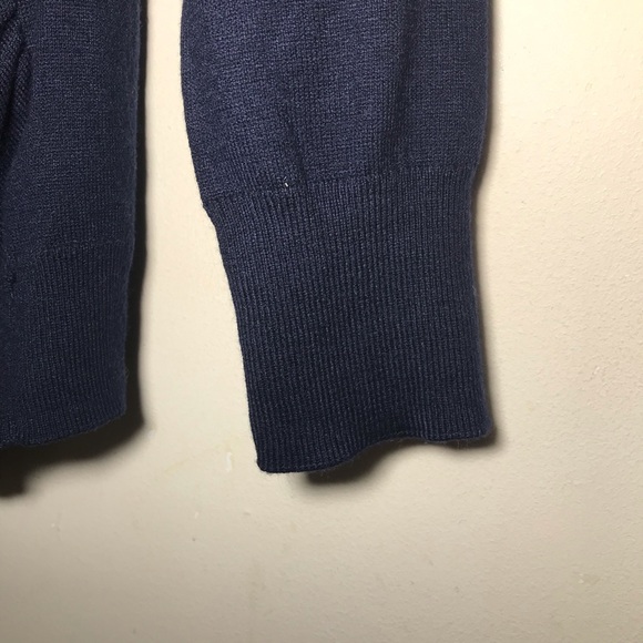 H&M S small navy blue Mama Maternity Sweater pullover open tie back bow - Picture 8 of 13